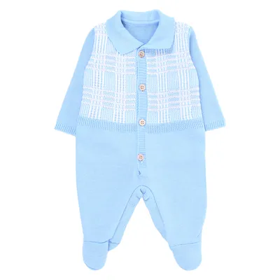 Saída De Maternidade Ternura Tricô Detalhe Xadrez - 2 Peças Saída De Maternidade Ternura Tricô Detalhe Xadrez - 2 Peças