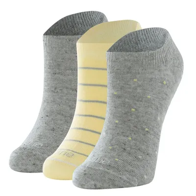 Kit Meia Invisível She Lisa E Estampada Feminina - 3 Pares