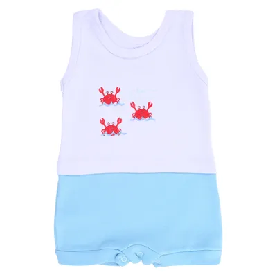 Banho De Sol Bebê Estilinho Suedine Bordado Caranguejo