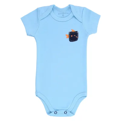 Conjunto Bebê Estilinho Suedine Bordado Bolso Tubarão