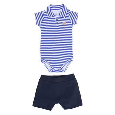 Conjunto Bebê Estilinho Suedine Gola Polo Listrado
