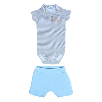 Conjunto Bebê Estilinho Suedine Gola Polo Listrado