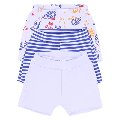 Kit Short Bebê Estilinho Suedine Fundo Do Mar - 3 Peças Kit Short Bebê Estilinho Suedine Fundo Do Mar - 3 Peças