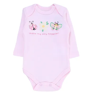 Conjunto Bebê Iaze Body Manga Longa Estampa Flores