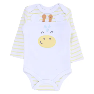 Conjunto Bebê Iaze Body Manga Longa Bordado Girafa