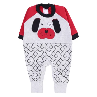 Macacão Longo Bebê Petutinha Bordado Cachorrinho