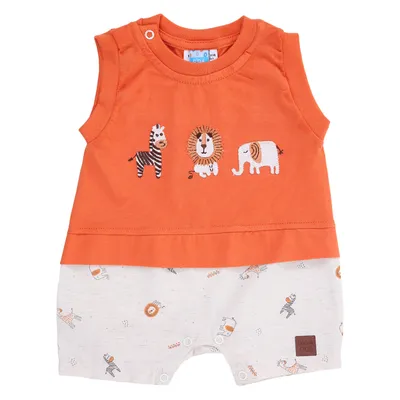 Banho De Sol Bebê Din Don Bordado E Estampa Safari