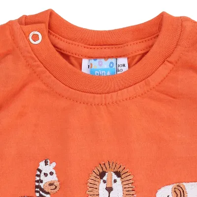 Banho De Sol Bebê Din Don Bordado E Estampa Safari