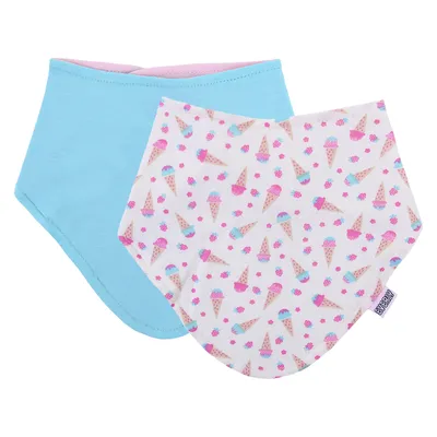 Kit Babador Bandana Everly Algodão Sorvete - 2 Peças Kit Babador Bandana Everly Algodão Sorvete - 2 Peças