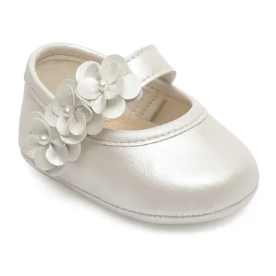 Sapato Bebê Pimpolho Velcro Com Flores E Pérolas Fase 1 Sapato Bebê Pimpolho Velcro Com Flores E Pérolas Fase 1
