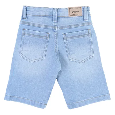 Bermuda Jeans Infantil Kookabu Detalhe Puídos E Bolso Moeda Bermuda Jeans Infantil Kookabu Detalhe Puídos E Bolso Moeda