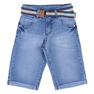 Bermuda Jeans Infantil Kookabu Bolso Moeda E Cinto Listrado Bermuda Jeans Infantil Kookabu Bolso Moeda E Cinto Listrado