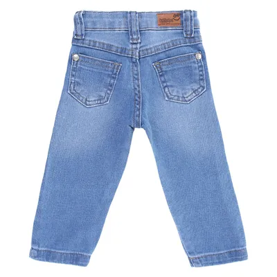Calça Jeans Bebê Kookabu Detalhe Puídos E Barra Virada