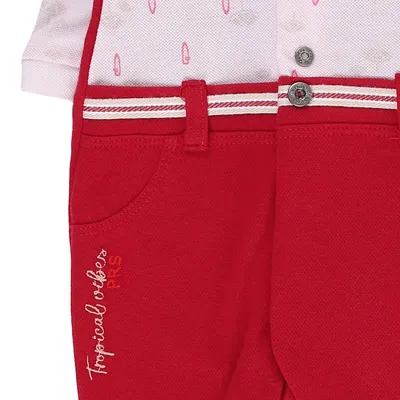 Macacão Longo Bebê Paraíso Malha Trabalhada Com Gola Polo