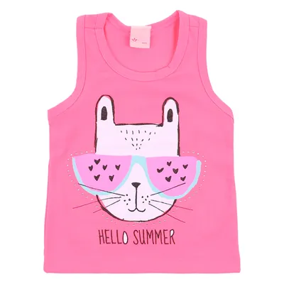 Blusa Regata Infantil Color Mini Estampa Com Strass