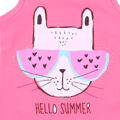 Blusa Regata Infantil Color Mini Estampa Com Strass