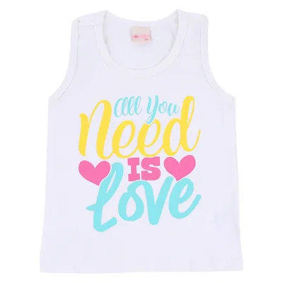 Blusa Regata Infantil Color Girl Estampa Com Strass