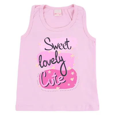 Blusa Regata Infantil Color Girl Estampa Com Strass