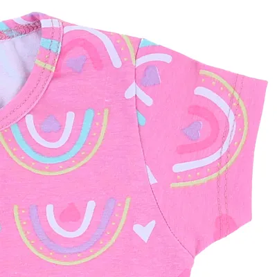 Vestido Infantil Color Mini Estampado Franzido Vestido Infantil Color Mini Estampado Franzido