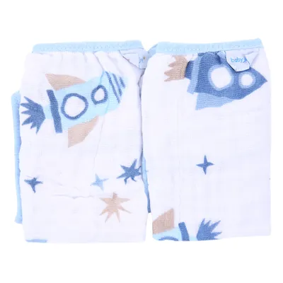 Kit Pano De Boca Baby Joy Soft Estampa Foguete - 2 Peças