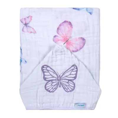 Toalha Com Capuz Baby Joy Soft Com Bordado Borboleta