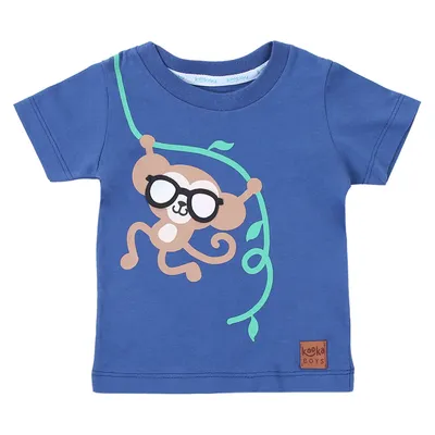 Camiseta Bebê Kookabu Em Meia Malha Estampa Macaquinho Camiseta Bebê Kookabu Em Meia Malha Estampa Macaquinho