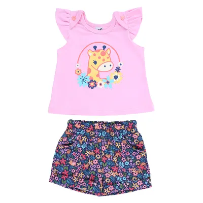 Conjunto Bebê Kookabu Estampa Girafa Com Strass