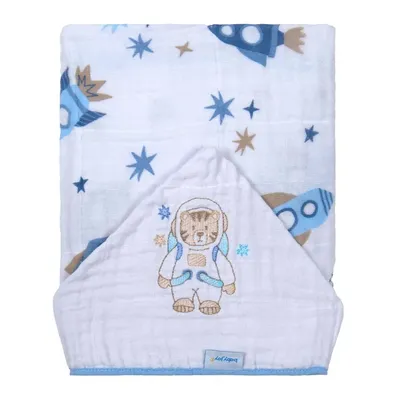 Toalha Com Capuz Baby Joy Soft Com Bordado Astronauta