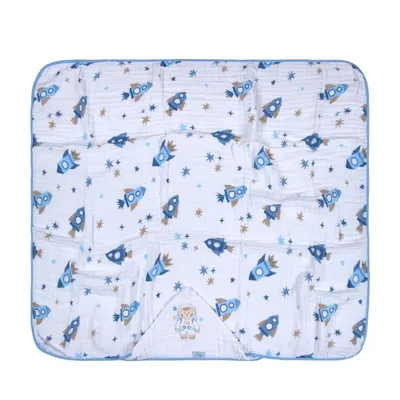 Toalha Com Capuz Baby Joy Soft Com Bordado Astronauta
