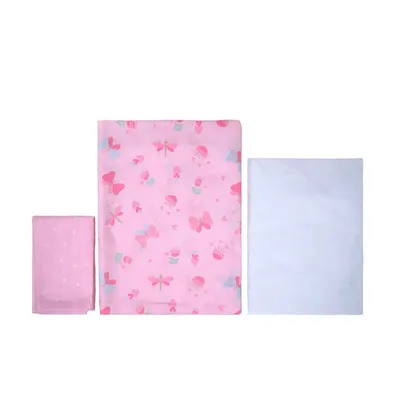 Jogo Lençol Berço Americano Bublim Borboleta - 3 Peças Jogo Lençol Berço Americano Bublim Borboleta - 3 Peças