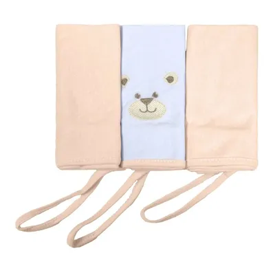 Kit Toalha De Boca Bublim Malha Bordado Urso - 3 Peças