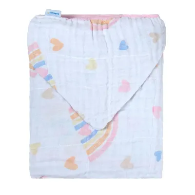 Toalha Com Capuz Baby Joy Soft Estampa Arco Íris