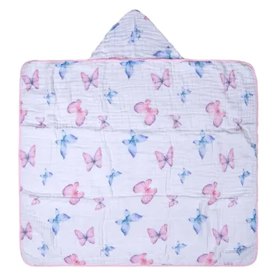 Toalha Com Capuz Baby Joy Soft Estampa Borboleta