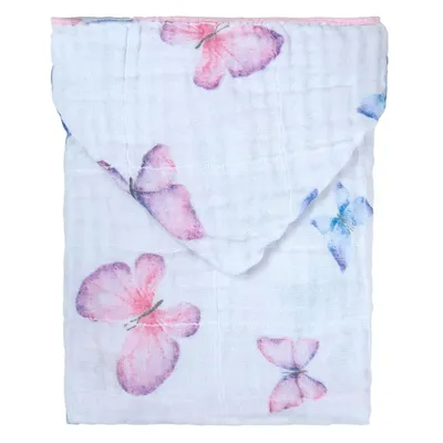 Toalha Com Capuz Baby Joy Soft Estampa Borboleta