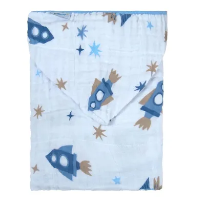 Toalha Com Capuz Baby Joy Soft Estampa Foguete Toalha Com Capuz Baby Joy Soft Estampa Foguete