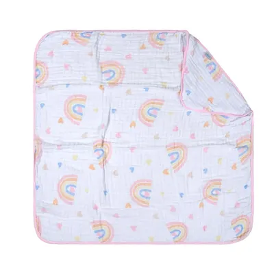 Toalha Com Capuz Baby Joy Soft Estampa Arco Íris