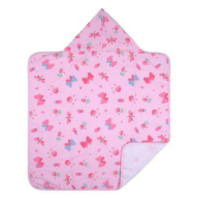 Toalha Com Capuz Incomfral Felpa Estampa Borboleta Toalha Com Capuz Incomfral Felpa Estampa Borboleta