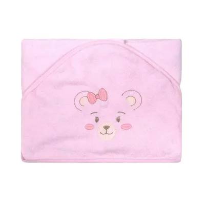 Toalha Com Capuz Bublim Plush Forro De Fralda Bordado Ursa