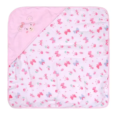 Toalha Com Capuz Bublim Plush Forro De Fralda Bordado Ursa