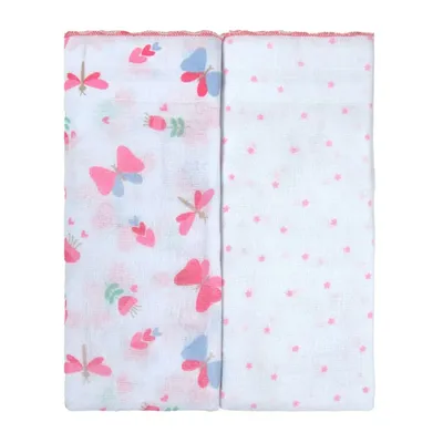 Kit Toalha Fralda Bublim Luxo Festonê Borboleta - 2 Peças