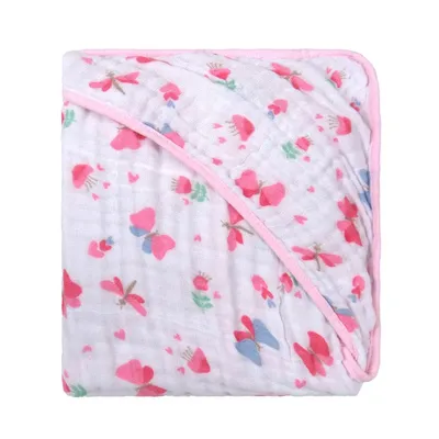 Toalha Com Capuz Incomfral Bublim Soft Estampa Borboleta Toalha Com Capuz Incomfral Bublim Soft Estampa Borboleta