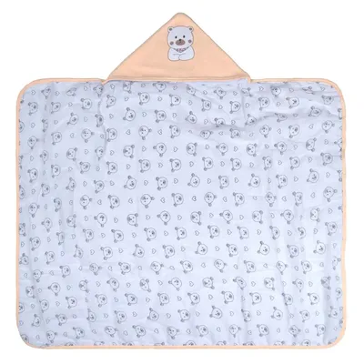 Toalha Com Capuz Bublim Plush Com Puff Urso