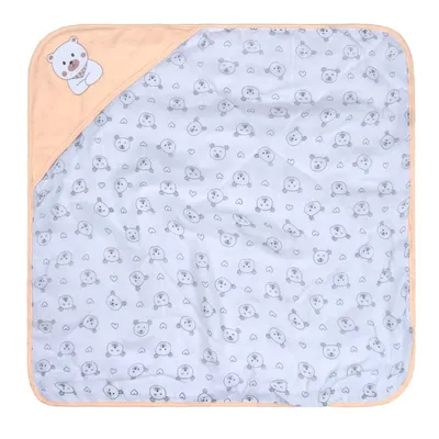 Toalha Com Capuz Bublim Plush Com Puff Urso