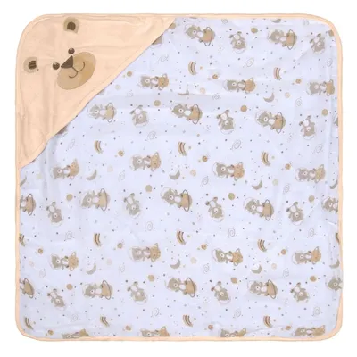 Toalha Com Capuz Bublim Plush Forro De Fralda Bordado Urso