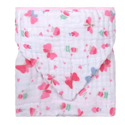 Toalha Com Capuz Incomfral Soft Estampa Borboleta Toalha Com Capuz Incomfral Soft Estampa Borboleta