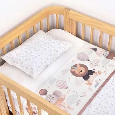 Jogo Lençol Berço Americano Muito Mimo Animais - 3 Peças Jogo Lençol Berço Americano Muito Mimo Animais - 3 Peças