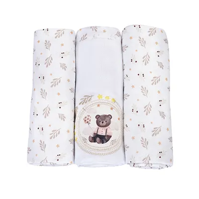 Kit Cueiro Muito Mimo Rolinhos Ursinho - 3 Peças