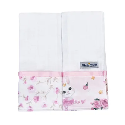 Kit Pano De Boca Muito Mimo Tecido Duplo Bailarina - 2 Peças