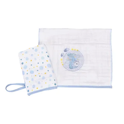 Kit Pano De Boca Muito Mimo Soft Prendedor Cegonha - 2 Peças