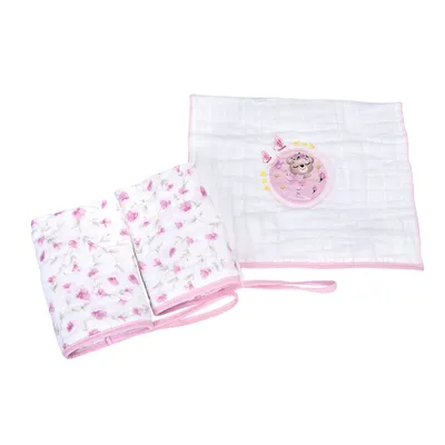 Kit Pano De Boca Muito Mimo Soft Prendedor Ursa - 3 Peças